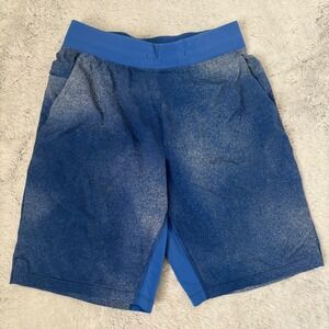 Lululemon Men Shorts S T.H.E Liner‎ 9" Training Travel Wicking Blue Athletic